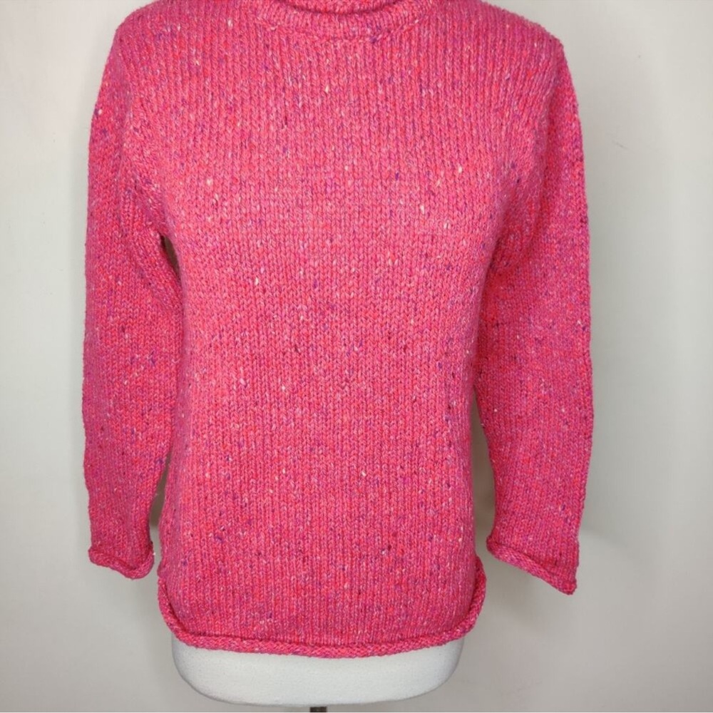 Relaxed Crewneck Sweater in Deep Berry Pink - Picture 4 of 11